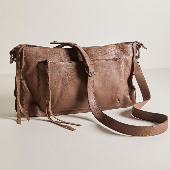 Free People Tan Leather Crossbody Bag - Picture 1 of 9